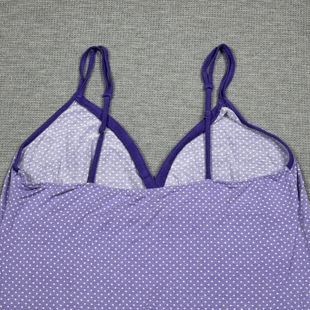 Relativity Intimates Night Dress Size L Purple Polka Dots V Neck Sleeveless - Picture 8 of 14